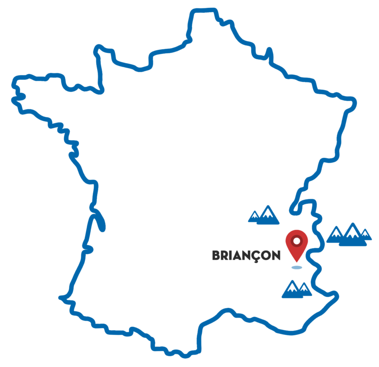 Carte de France situant Briançon